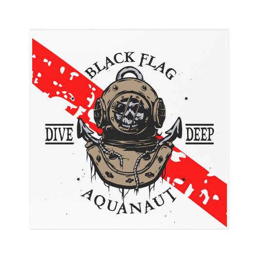 Dive Center Car Magnet (White) — Black Flag Scuba Diving Aquanaut Design