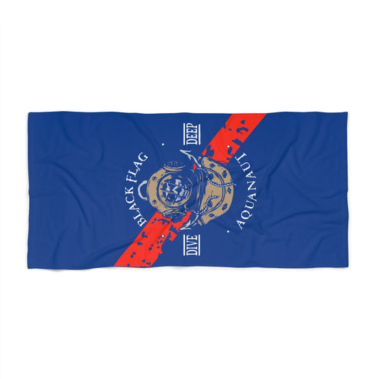 Diver Helmet 'Black Flag Aquanaut' Blue Beach Towel
