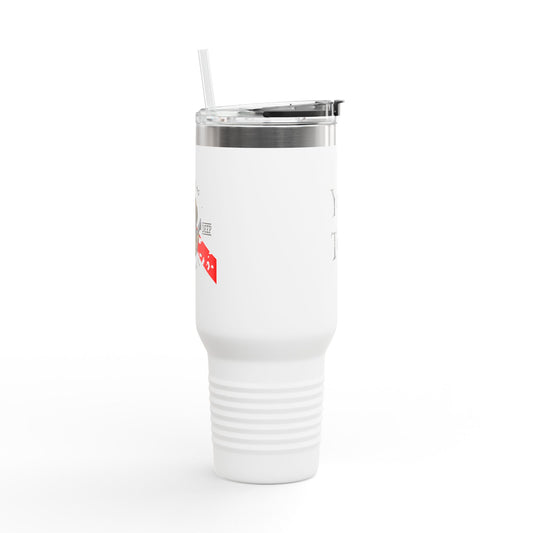 40oz Insulated Travel Mug (Aquanaut) — Customizable "Your Text" White Tumbler