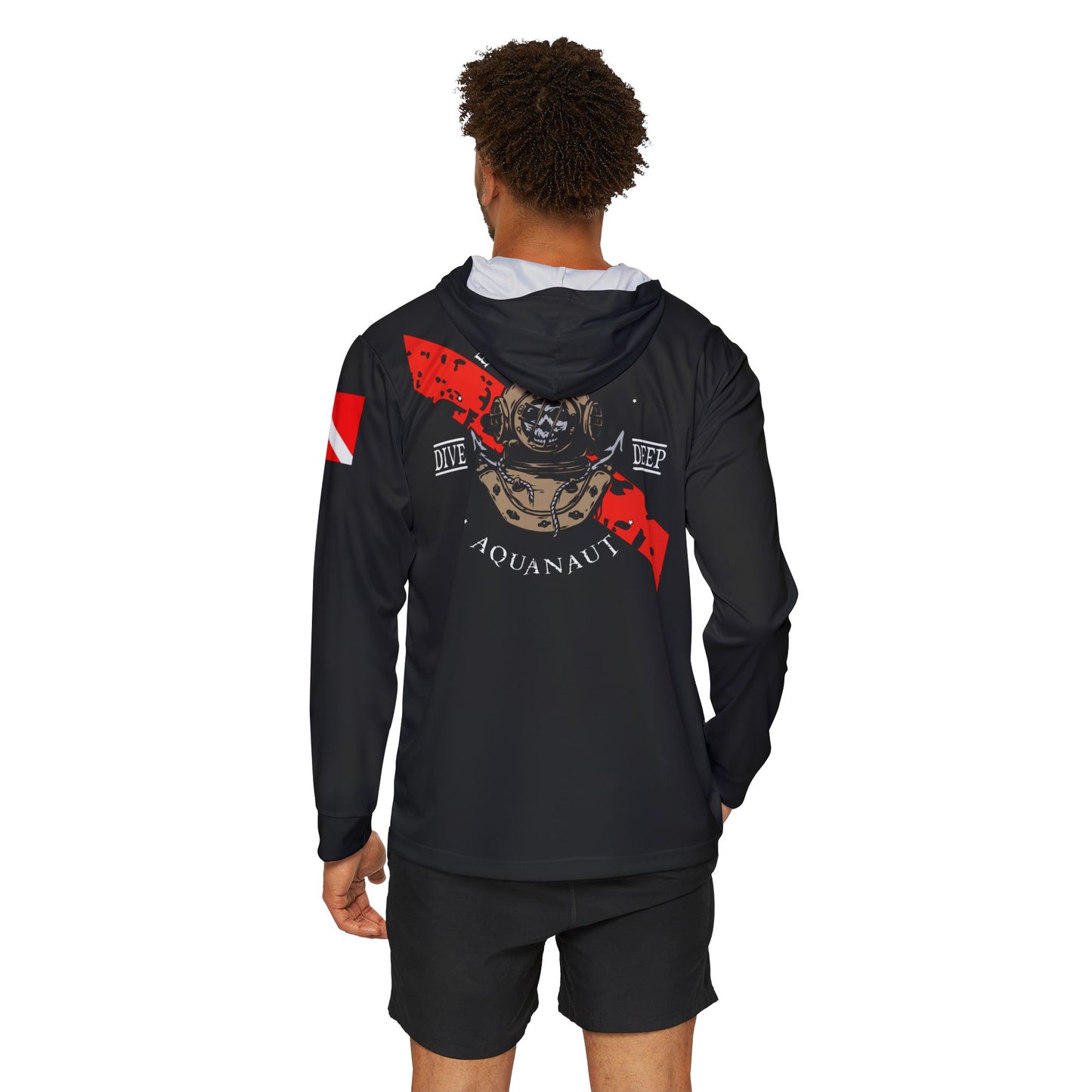 Dive Center Hoodie (Black) - 'Black Flag' Vintage Diving Octopus Graphic