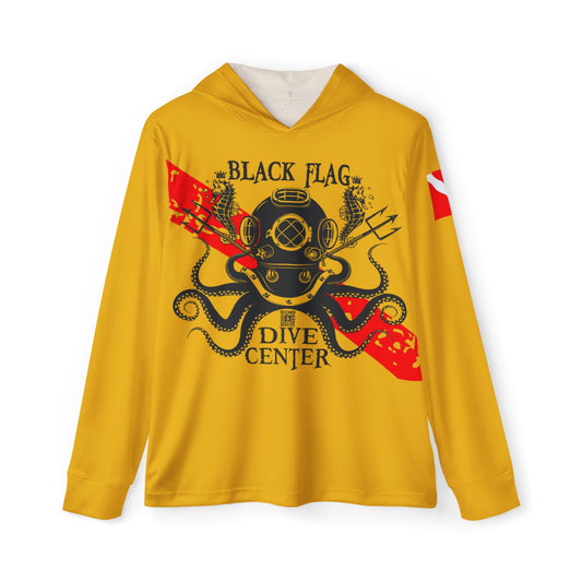 Dive Center Hoodie (Yellow) - 'Black Flag' Vintage Diving Octopus Graphic