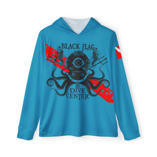 Dive Center Hoodie (Turquoise) - 'Black Flag' Vintage Diving Octopus Graphic