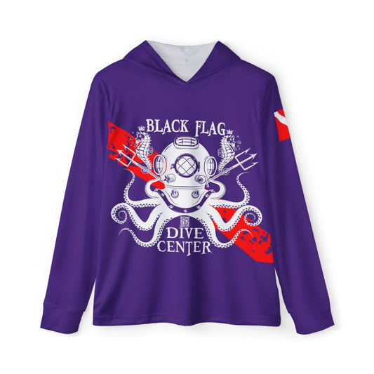 Dive Center Hoodie (Purple) - 'Black Flag' Vintage Diving Octopus Graphic
