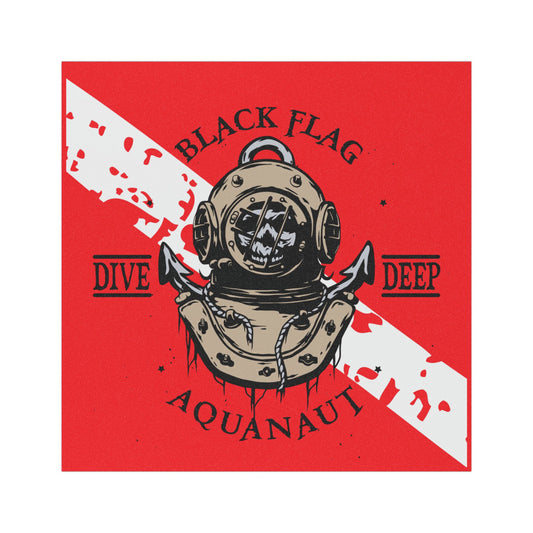 Dive Center Car Magnet (Red) — Black Flag Scuba Diving Aquanaut Design