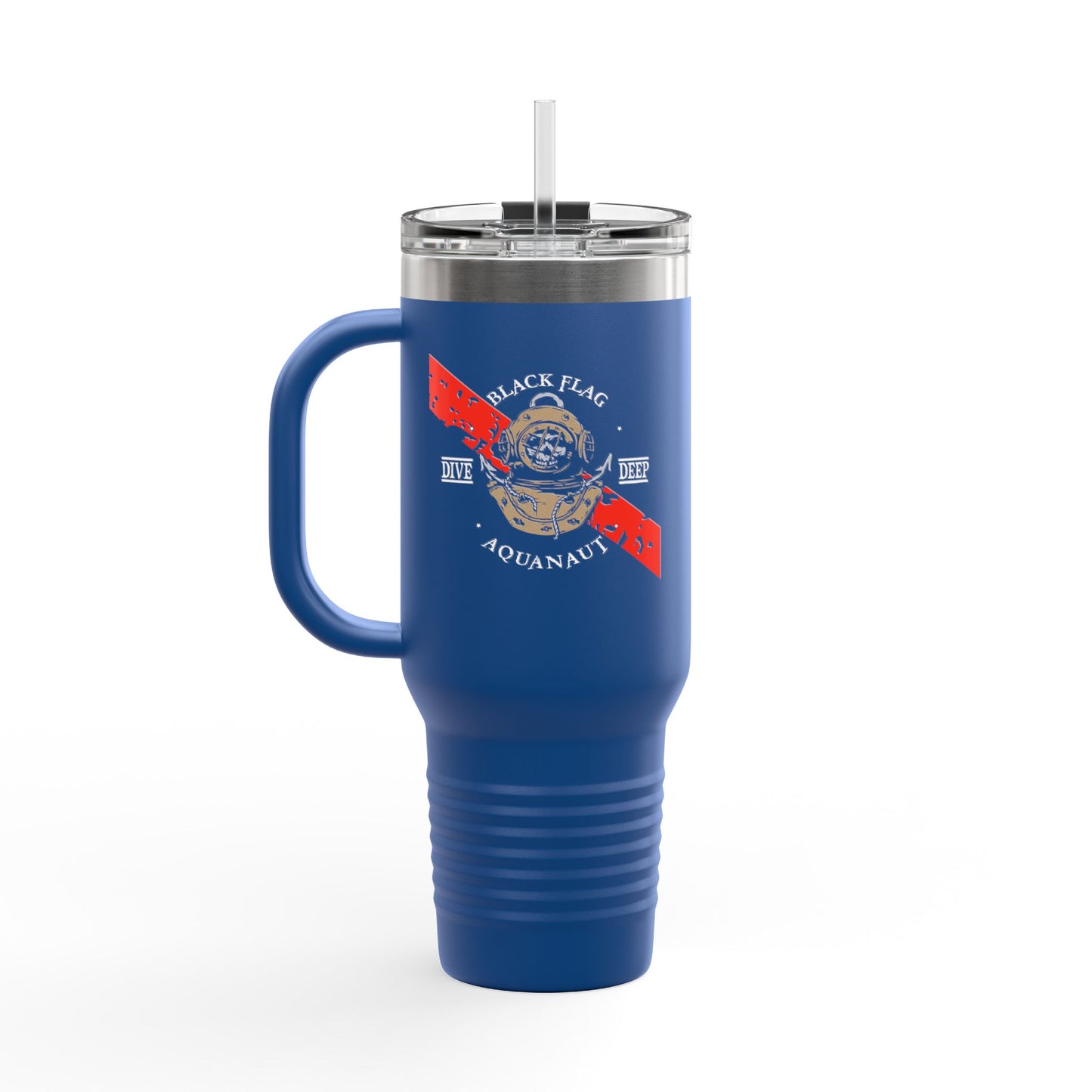 40oz Insulated Travel Mug (Aquanaut) — Customizable "Your Text" White Tumbler