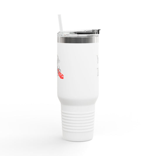 40oz Insulated Travel Mug (Octopus) — Customizable "Your Text" White Tumbler