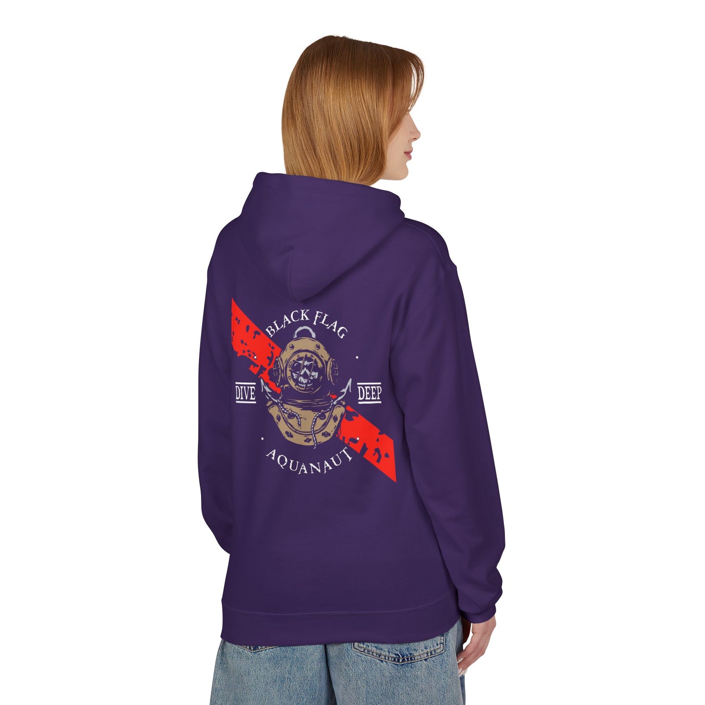 Dive Center Hoodie — 'Black Flag Aquanauts' Vintage Diving Helmet Design