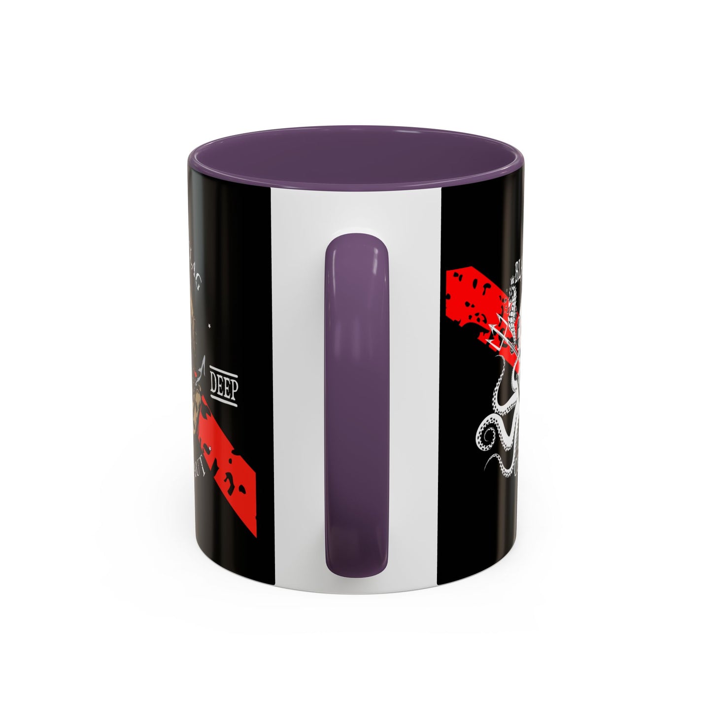 Diver Coffee Mug (Black) — 'Black Flag Aquanaut' Scuba Helmet Accent Mug (11/15oz)