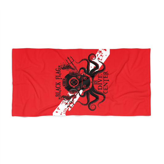 Diver Center Octopus Dive Flag Beach Towel – Red Scuba Design