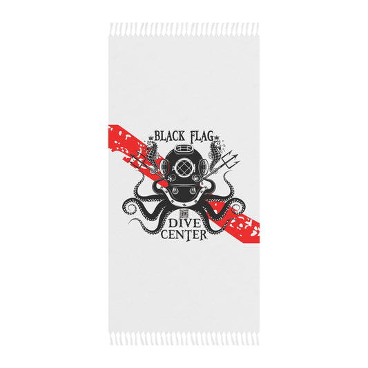 Dive Center Beach Towel – Black Flag Octopus Scuba Design