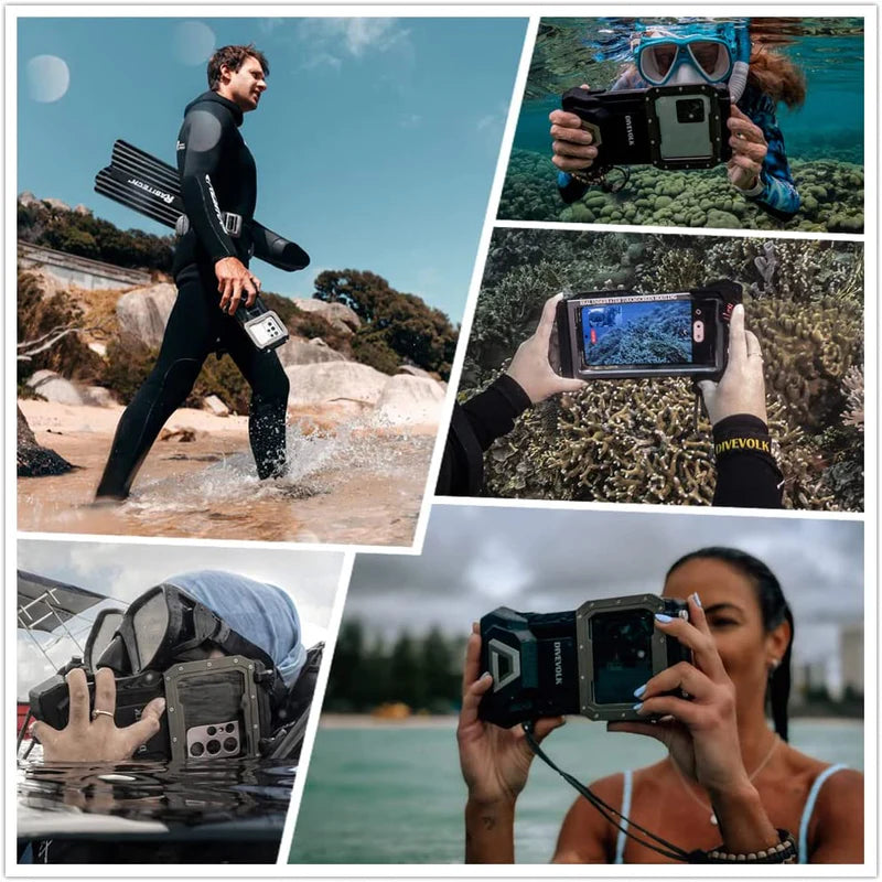 DIVEVOLK SeaTouch 4 MAX PLUS Underwater Housing Starlight Grey compatible to iPhone and Android, Dive Housing, Waterproof Phone Case