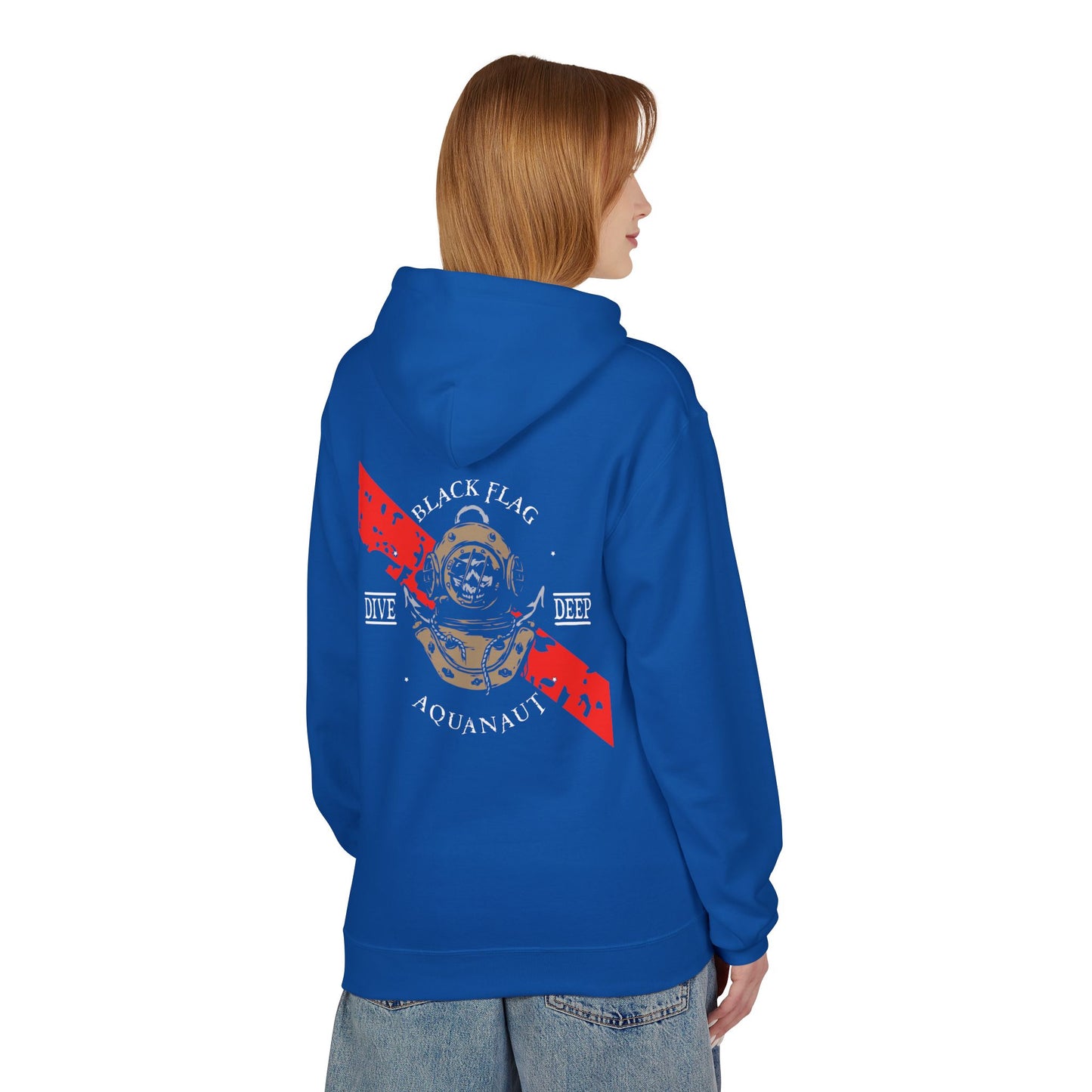 Dive Center Hoodie — 'Black Flag Aquanauts' Vintage Diving Helmet Design