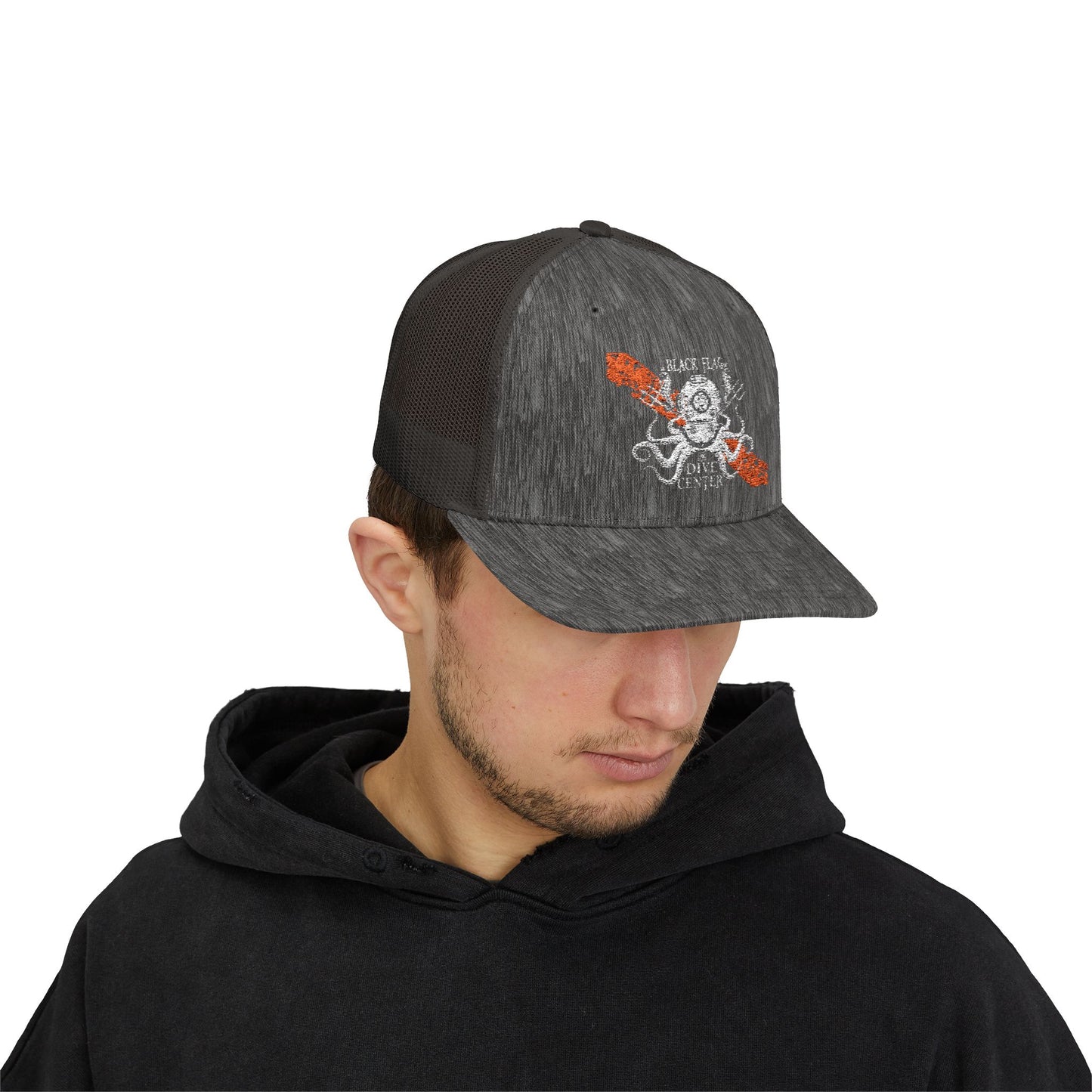 Trucker Cap - Skull & Crossed Oar Fishing Patch