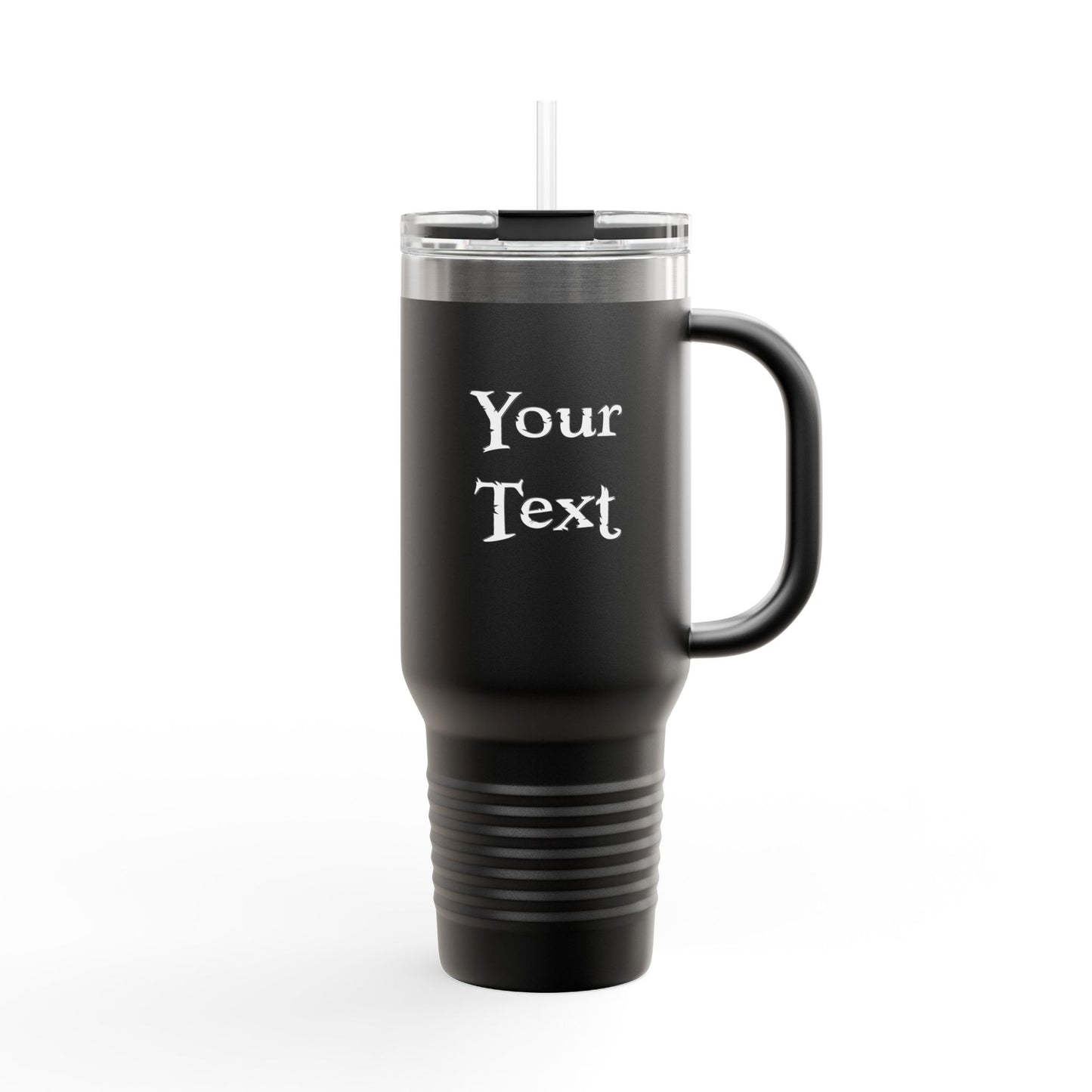 40oz Insulated Travel Mug (Octopus) — Customizable "Your Text" White Tumbler