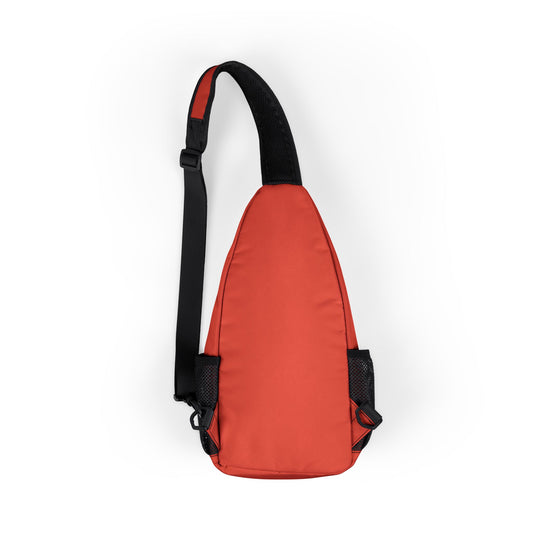 Diver Chest Bag (Red) — Compact Sling Backpack with Diver Print