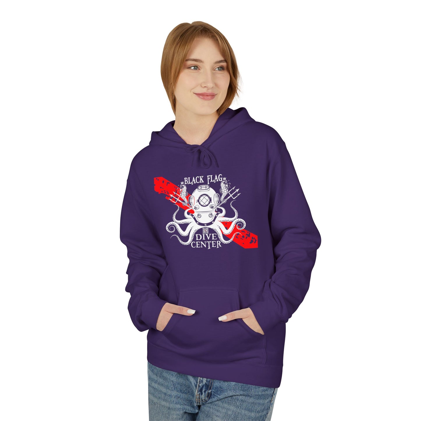 Dive Center Hoodie — 'Black Flag Aquanauts' Vintage Diving Helmet Design