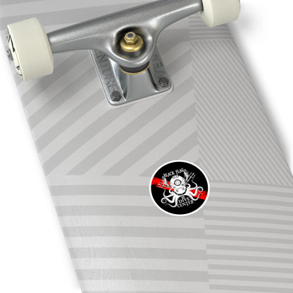 Round Dive Center Sticker — Black Flag Octopus & Vintage Helmet Logo (Indoor/Outdoor)