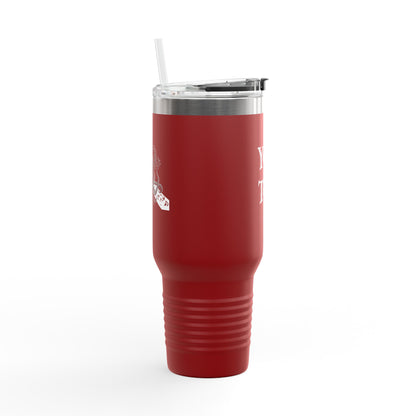 40oz Insulated Travel Mug (Octopus) — Customizable "Your Text" White Tumbler