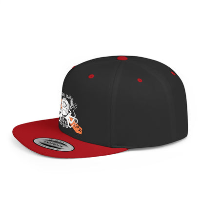 Octopus Kayak Snapback Hat — Distressed Paddle Graphic Flat-Bill Cap