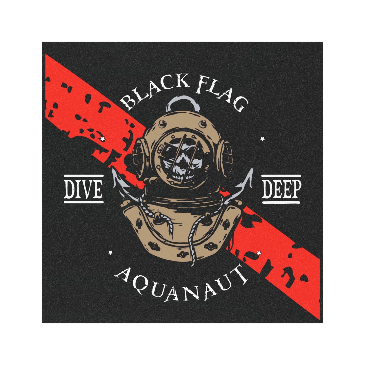 Dive Center Car Magnet (Black) — Black Flag Scuba Diving Aquanaut Design
