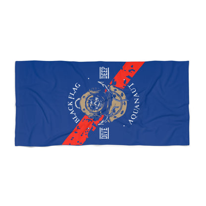 Diver Helmet 'Black Flag Aquanaut' Blue Beach Towel