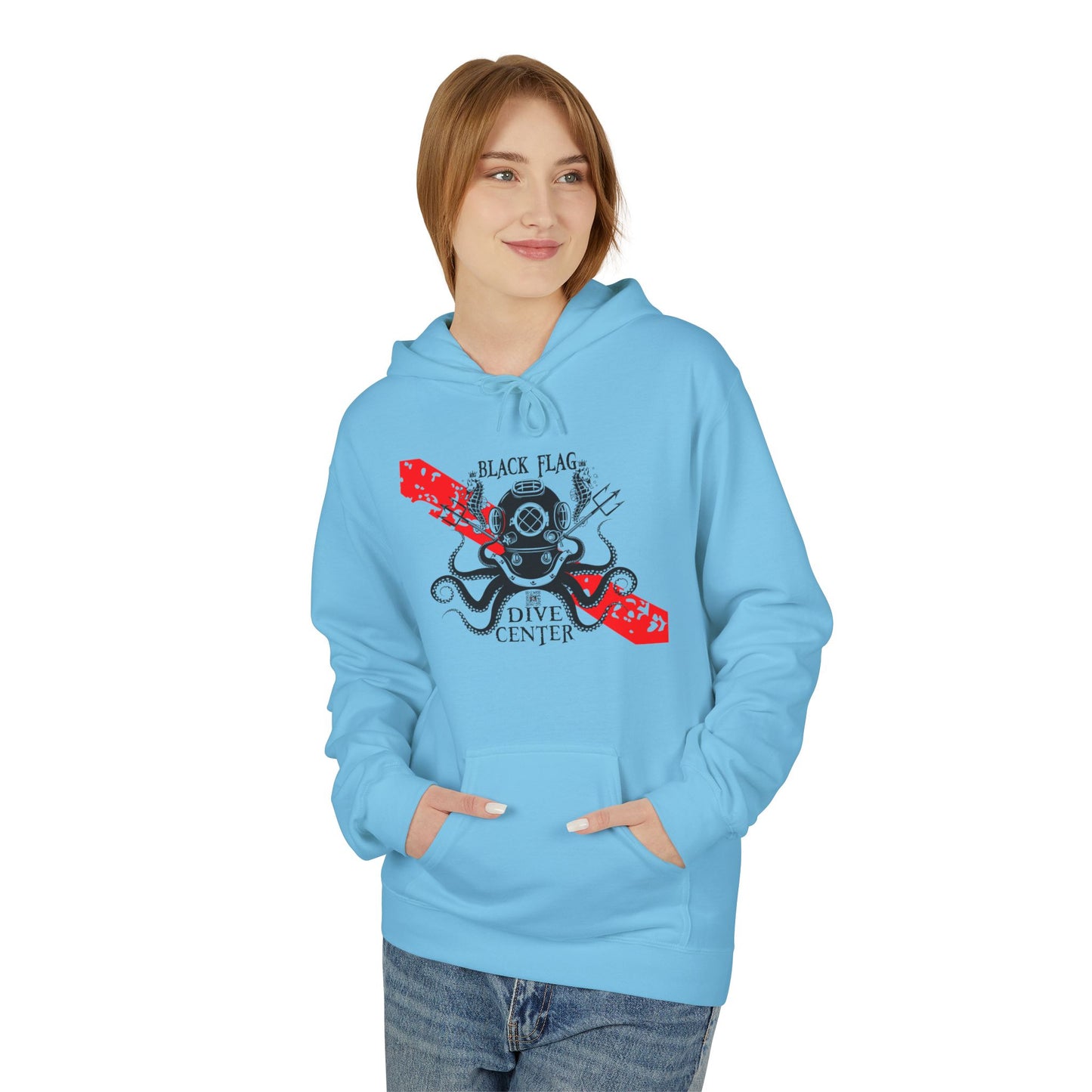Dive Center Hoodie — 'Black Flag Aquanauts' Vintage Diving Helmet Design