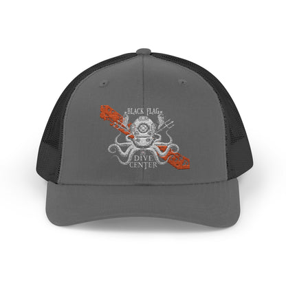 Trucker Cap - Skull & Crossed Oar Fishing Patch