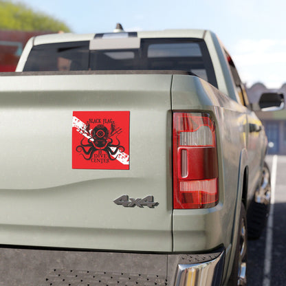 Dive Center Car Magnet (Red) — Black Flag Scuba Diving Octopus Design