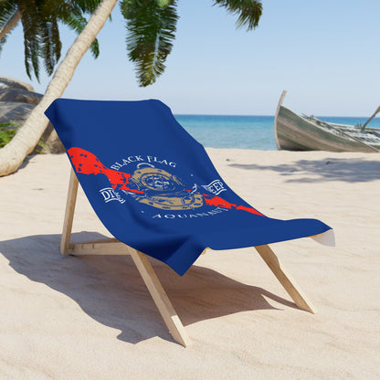 Diver Helmet 'Black Flag Aquanaut' Blue Beach Towel