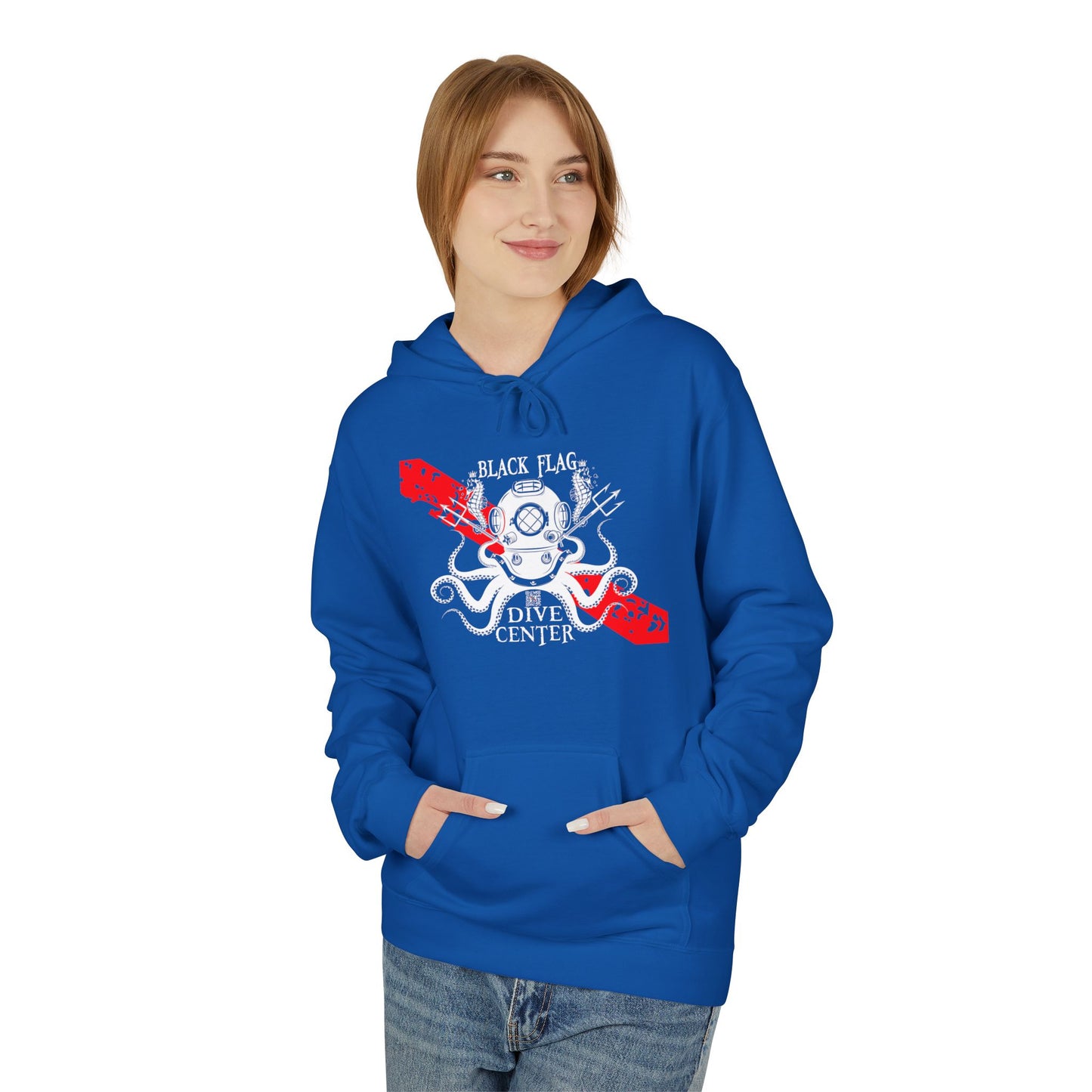 Dive Center Hoodie — 'Black Flag Aquanauts' Vintage Diving Helmet Design