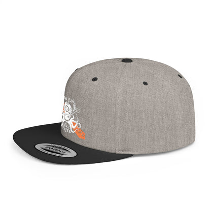 Octopus Kayak Snapback Hat — Distressed Paddle Graphic Flat-Bill Cap