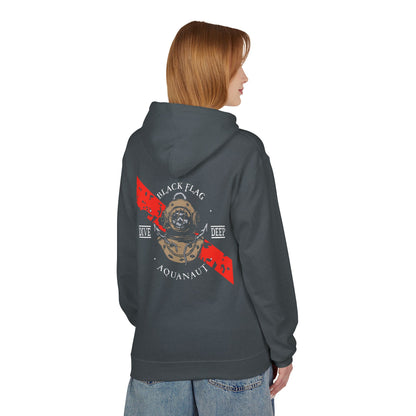 Dive Center Hoodie — 'Black Flag Aquanauts' Vintage Diving Helmet Design