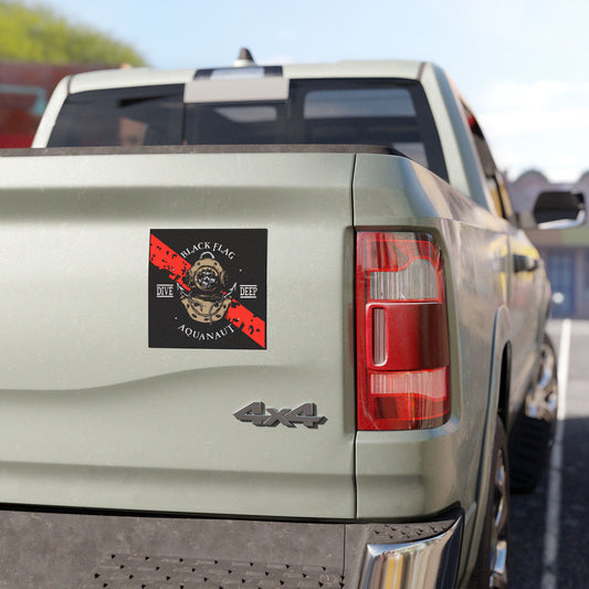 Dive Center Car Magnet (Black) — Black Flag Scuba Diving Aquanaut Design