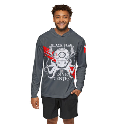 Dive Center Hoodie (Slate) - 'Black Flag' Vintage Diving Octopus Graphic