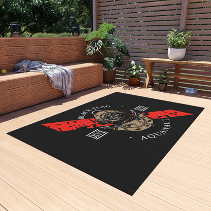 Dive Deep Aquanaut Outdoor Rug — Black Flag Scuba Diver Doormat