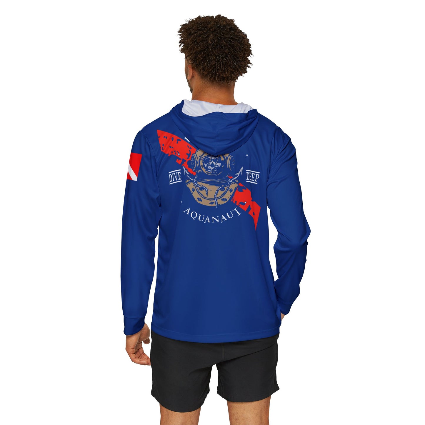 Dive Center Hoodie (Blue) - 'Black Flag' Vintage Diving Octopus Graphic