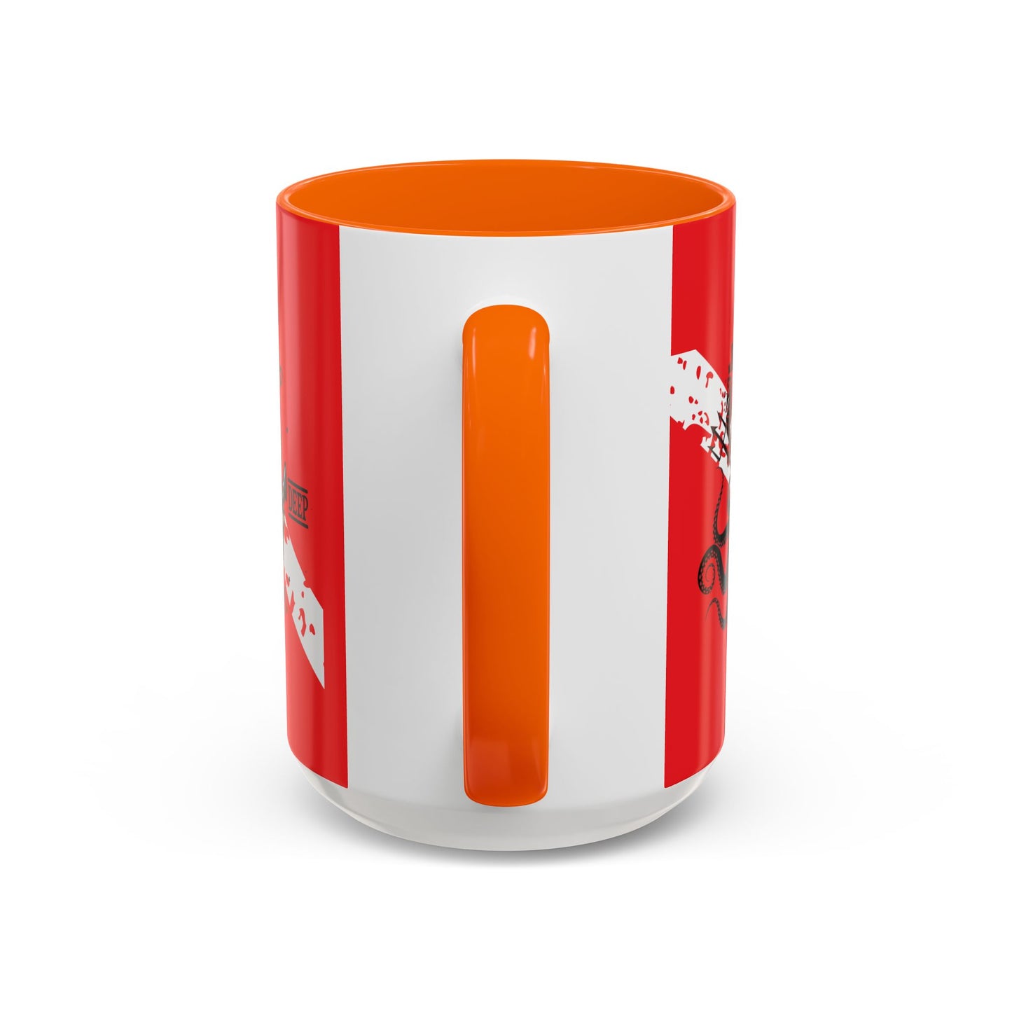 Diver Coffee Mug (Red)  — 'Black Flag Aquanaut' Scuba Helmet Accent Mug (11/15oz)