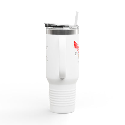 40oz Insulated Travel Mug (Aquanaut) — Customizable "Your Text" White Tumbler