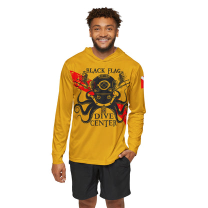 Dive Center Hoodie (Yellow) - 'Black Flag' Vintage Diving Octopus Graphic