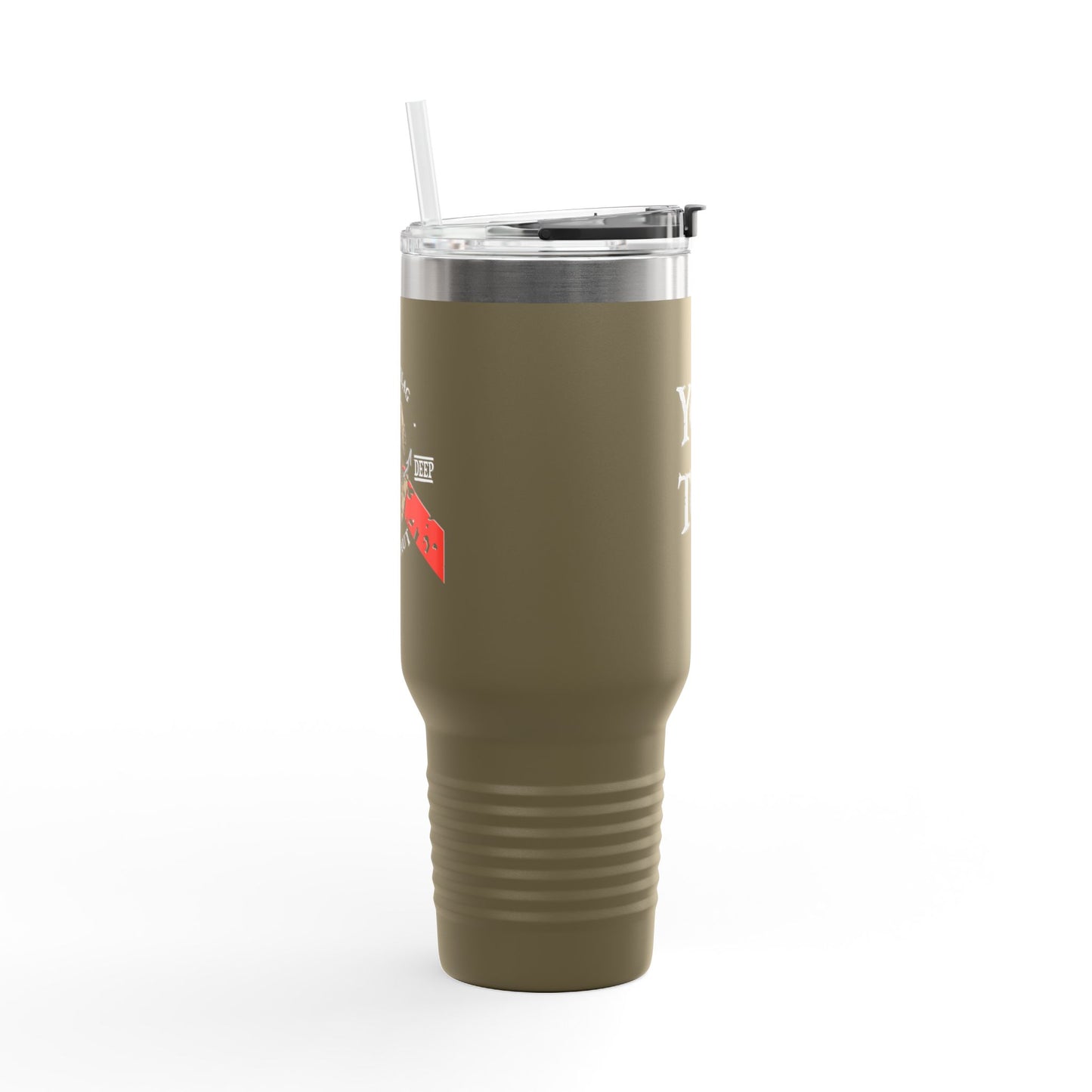 40oz Insulated Travel Mug (Aquanaut) — Customizable "Your Text" White Tumbler