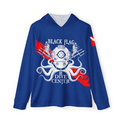 Dive Center Hoodie (Blue) - 'Black Flag' Vintage Diving Octopus Graphic