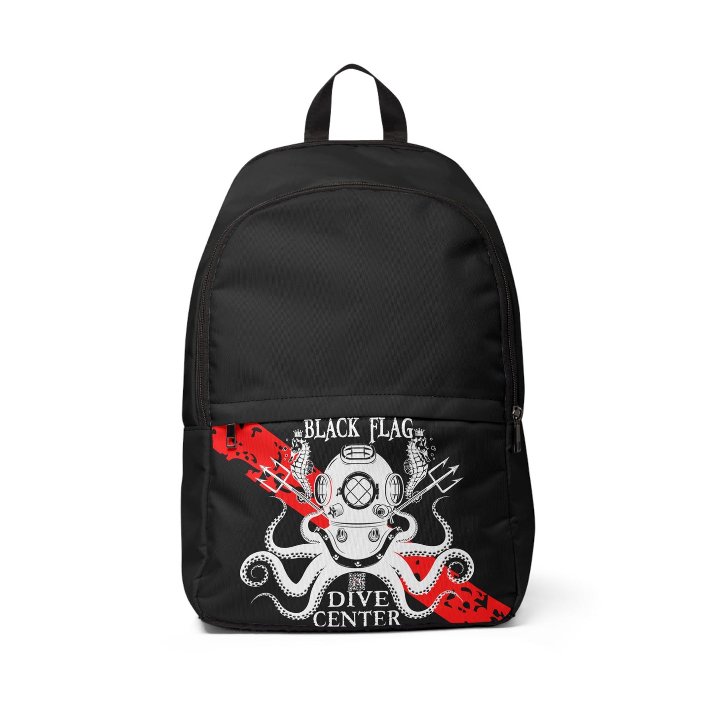 Dive Backpack (Black) — Black Flag Dive Center Octopus Design
