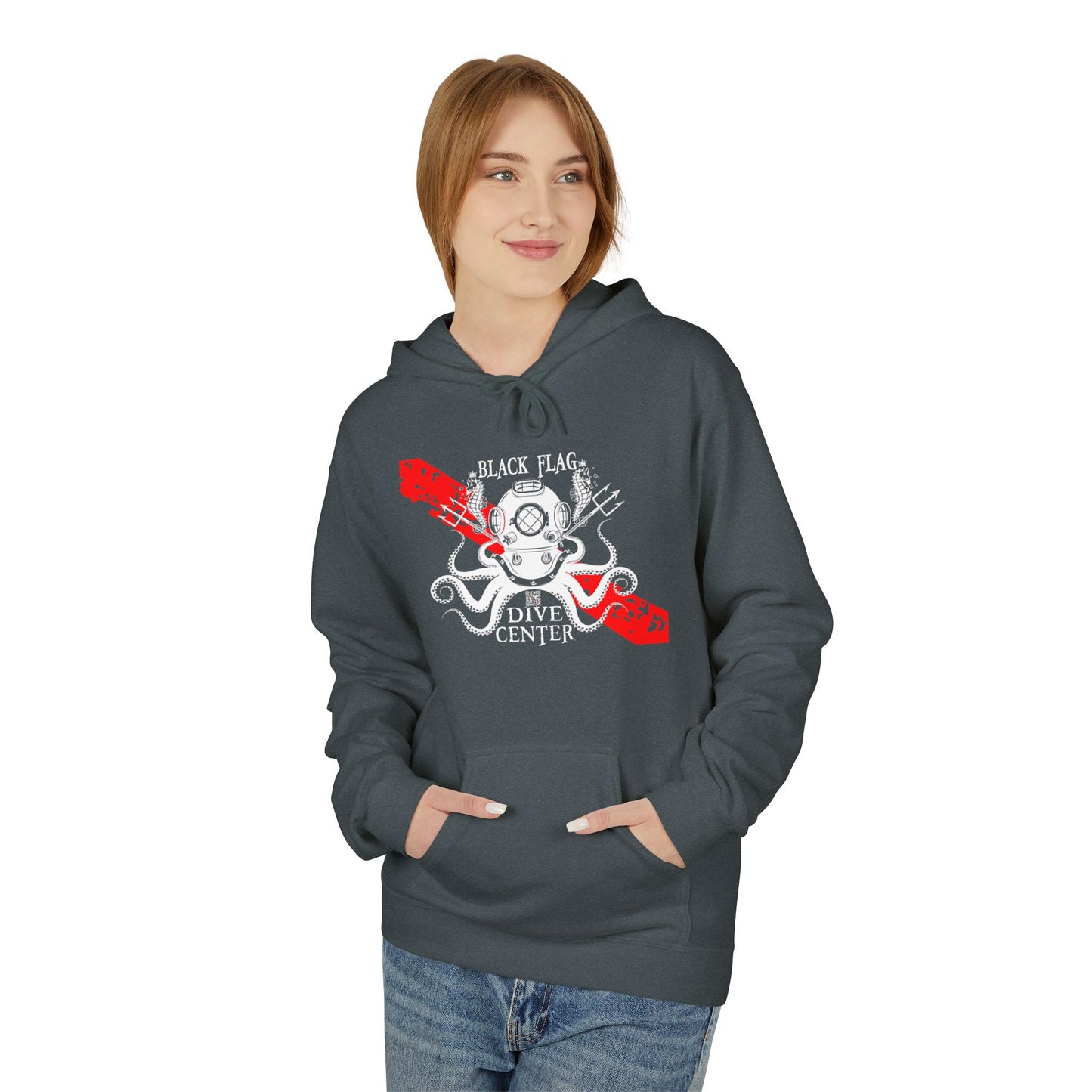 Dive Center Hoodie — 'Black Flag Aquanauts' Vintage Diving Helmet Design