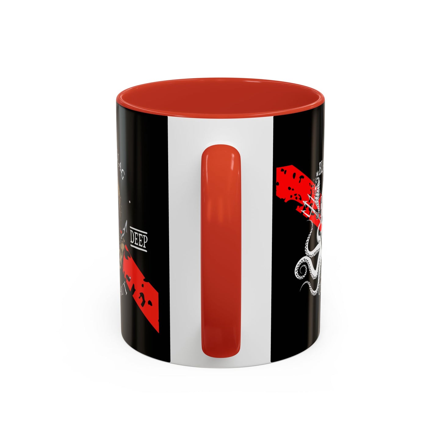 Diver Coffee Mug (Black) — 'Black Flag Aquanaut' Scuba Helmet Accent Mug (11/15oz)