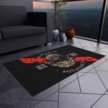 Dive Deep Aquanaut Outdoor Rug — Black Flag Scuba Diver Doormat