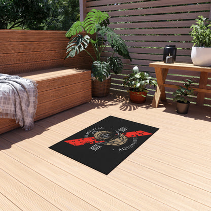 Dive Deep Aquanaut Outdoor Rug — Black Flag Scuba Diver Doormat