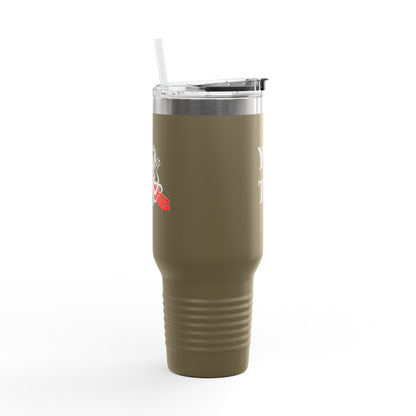 40oz Insulated Travel Mug (Octopus) — Customizable "Your Text" White Tumbler