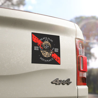 Dive Center Car Magnet (Black) — Black Flag Scuba Diving Aquanaut Design