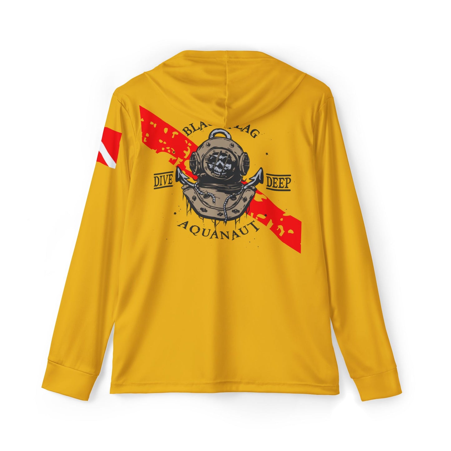 Dive Center Hoodie (Yellow) - 'Black Flag' Vintage Diving Octopus Graphic