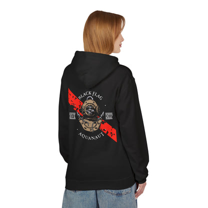Dive Center Hoodie — 'Black Flag Aquanauts' Vintage Diving Helmet Design